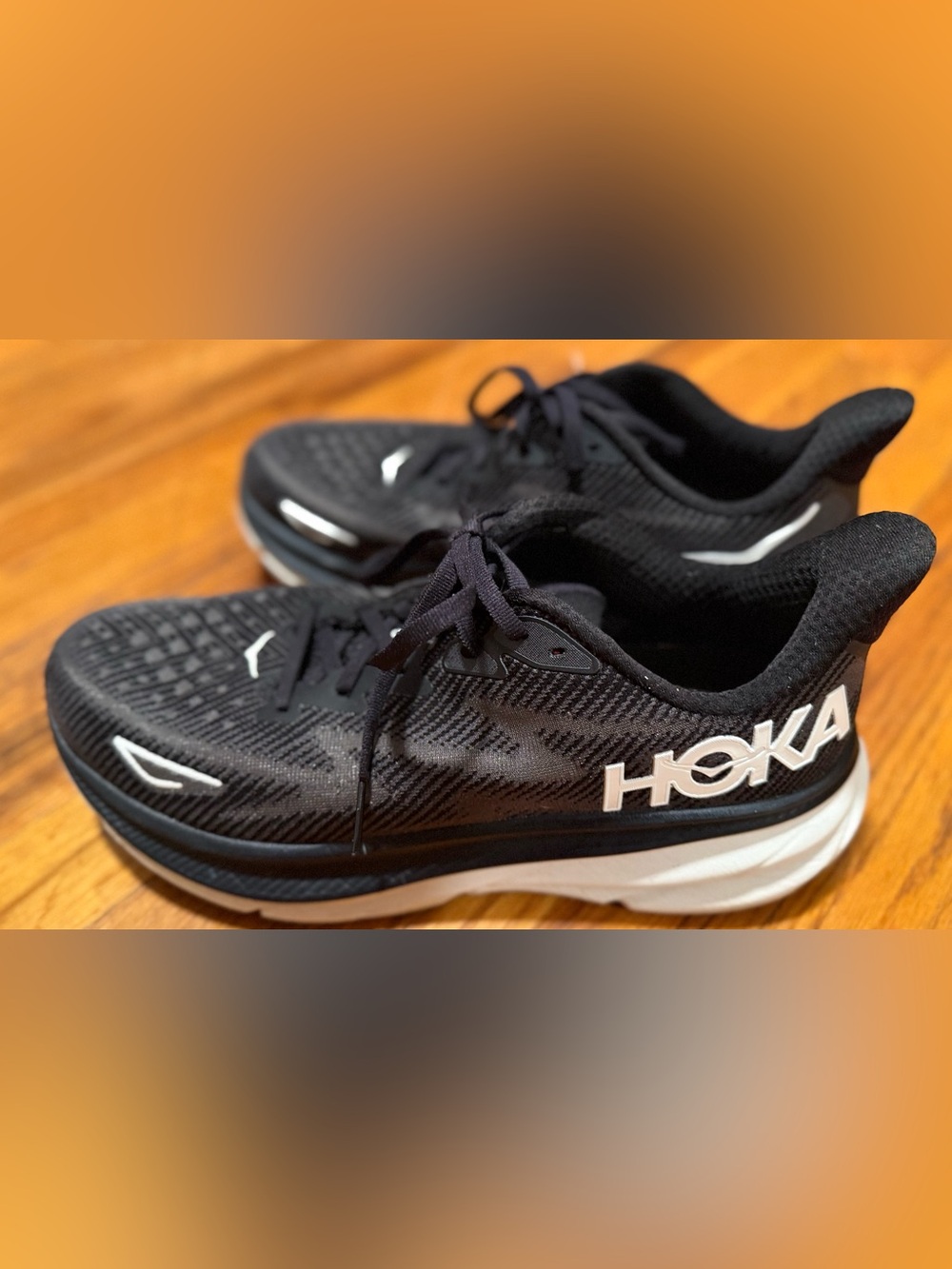 Hoka Men's Black and White Running Sneakers